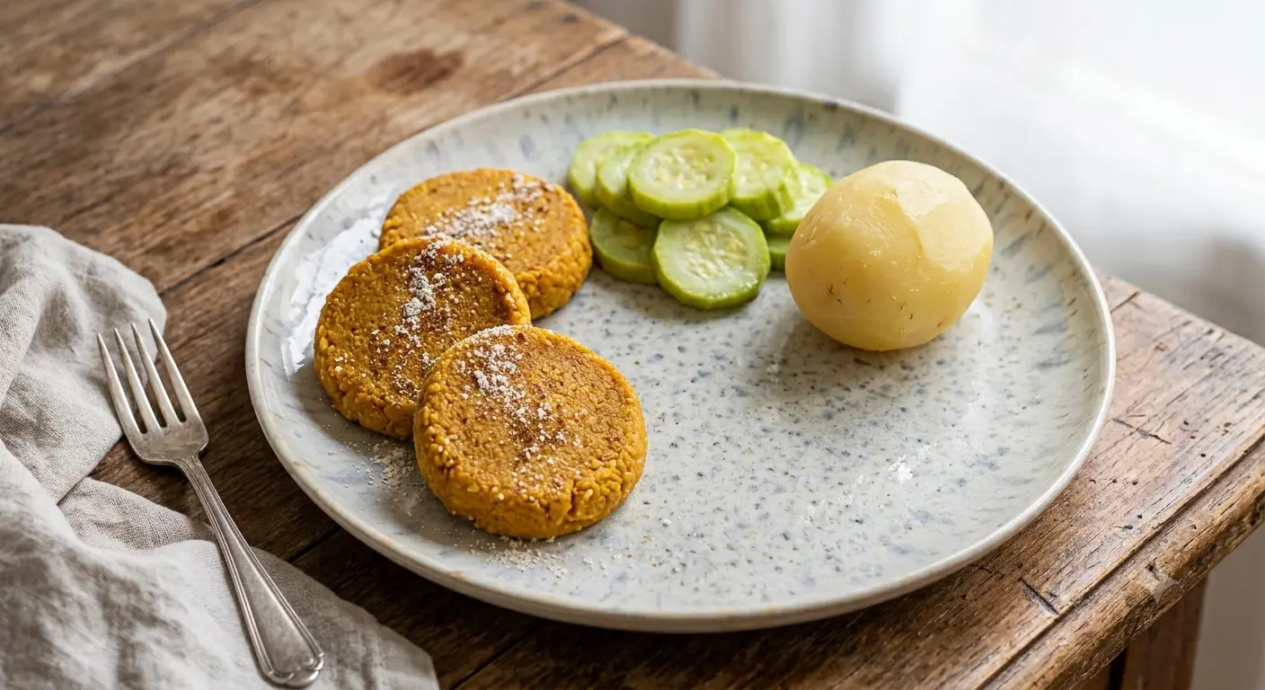 Polpette di zucca e avena con zucchine e patata